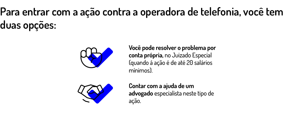 entrar com a ação contra a operadora de telefonia