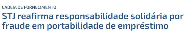 notícia sobre fraude em portabilidade de empréstimo