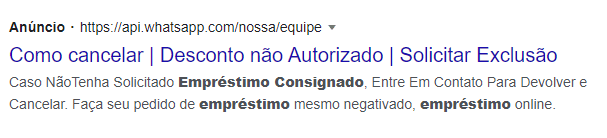 anúncio de como cancelar desconto não autorizado