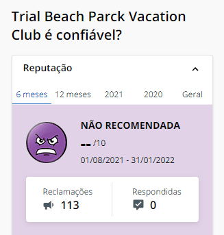 reputação beach park vacation club no Reclame Aqui