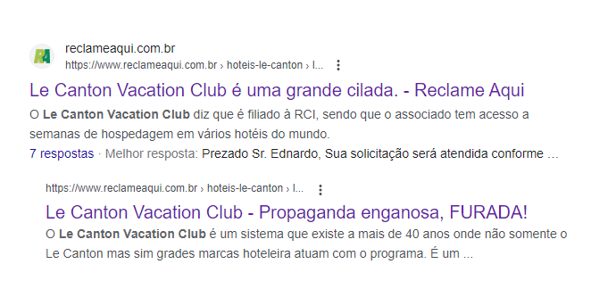 reclamações no reclame aqui le canton vacation club