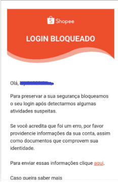 login bloqueado shopee