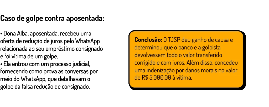 caso de aposentada que conseguiu indenização golpe empréstimo consignado whatsapp