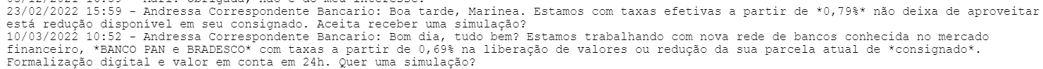 exemplo de golpe de redução de empréstimo consignado no WhatsApp